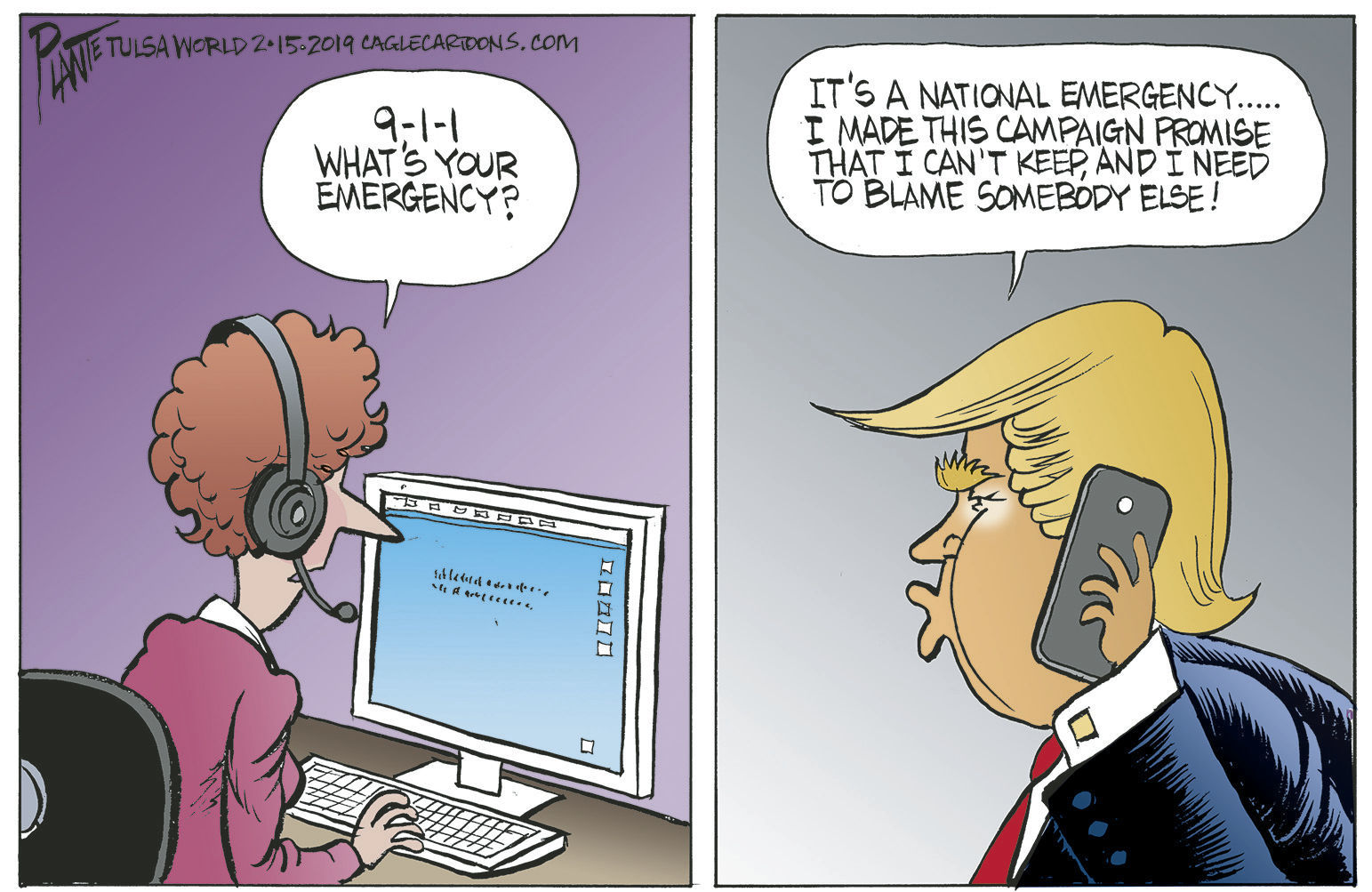 Bruce Plante Cartoon: Trump's emergency